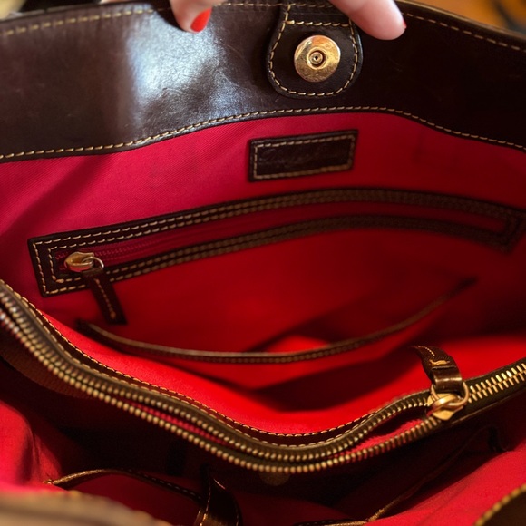 Dooney & Bourke Nubuck suede and leather Chelsea tote bag. Beautiful Fall bag - Picture 5 of 16